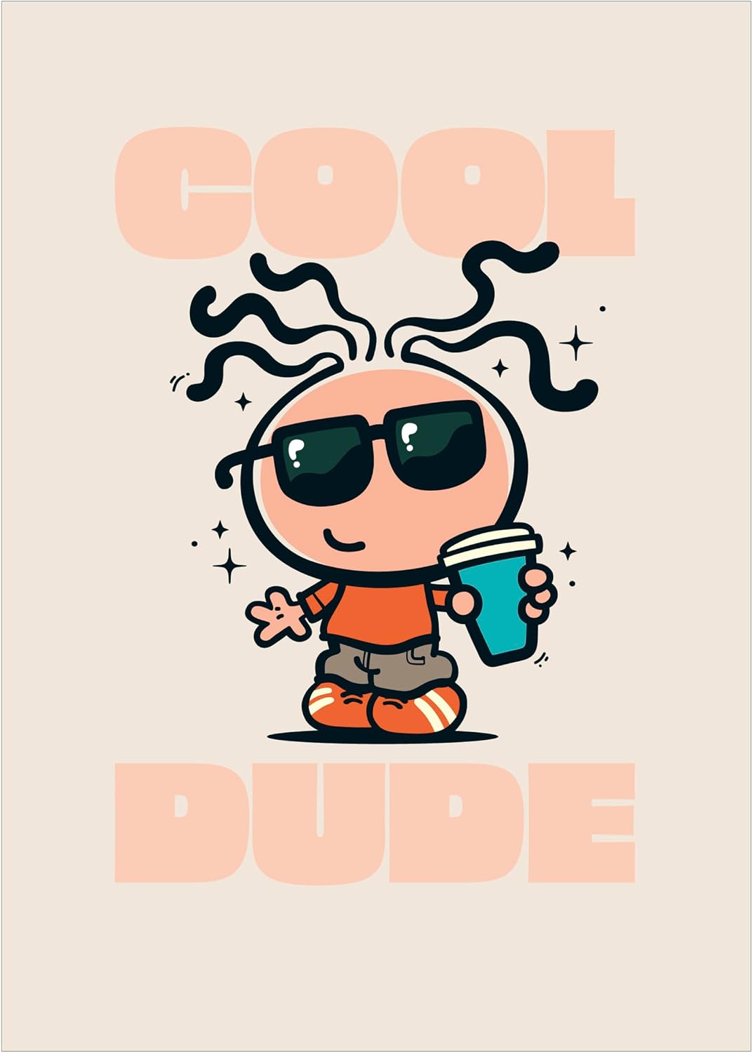 Cool Dude Design Blank Greeting Card for All Occasions