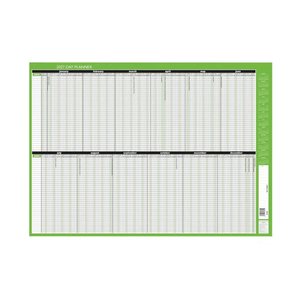 Janrax 2027 Staff/Project 7 Days Planner Mounted - 855 x 610mm