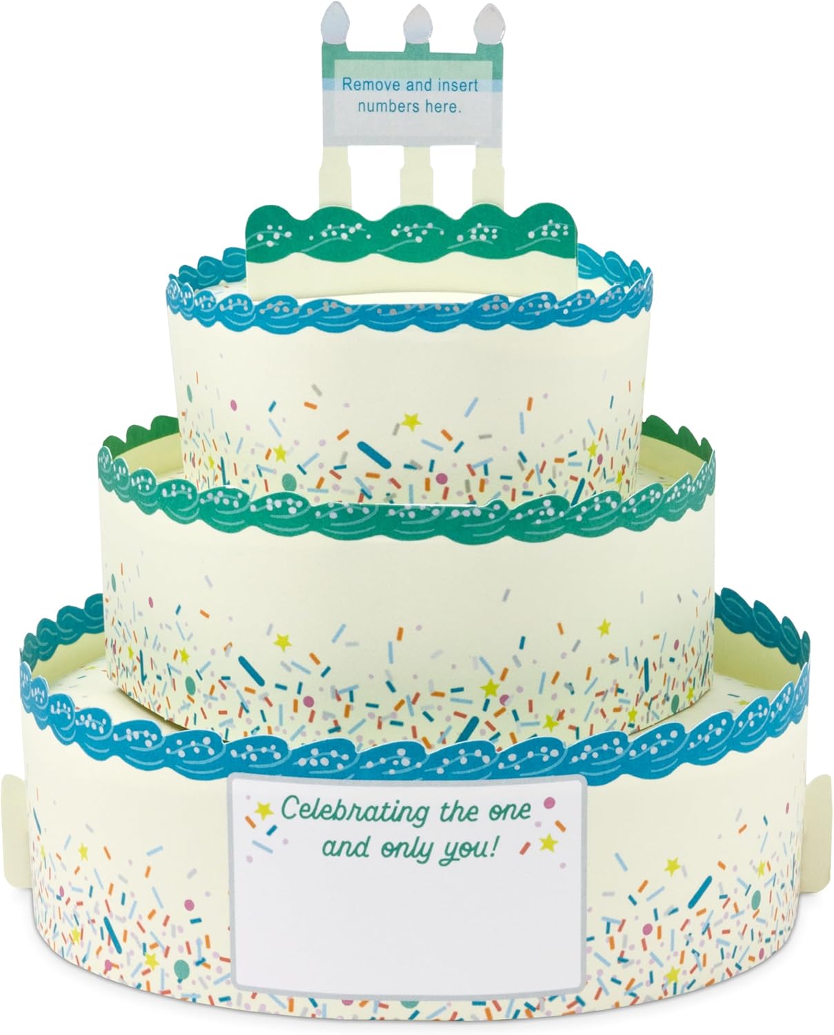 Paper Wonder Pick a Number Customizable Pop Up Birthday Cake Card