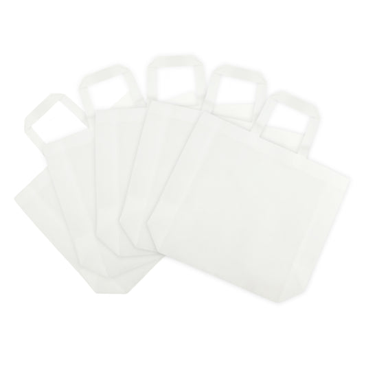 Pack of 100 White Coloured 45x35x12cm Non-Woven Bags with Handle