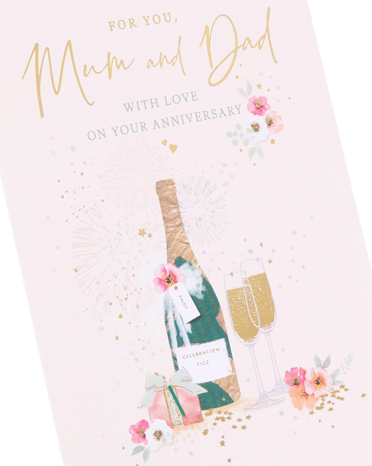 Pretty Celebration Design Mum & Dad Wedding Anniversary Card