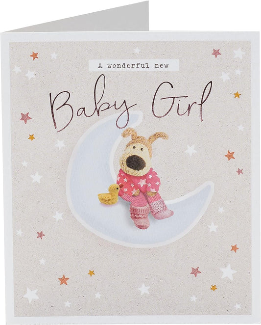 Cute Design Boofle New Baby Girl Congratulations Card