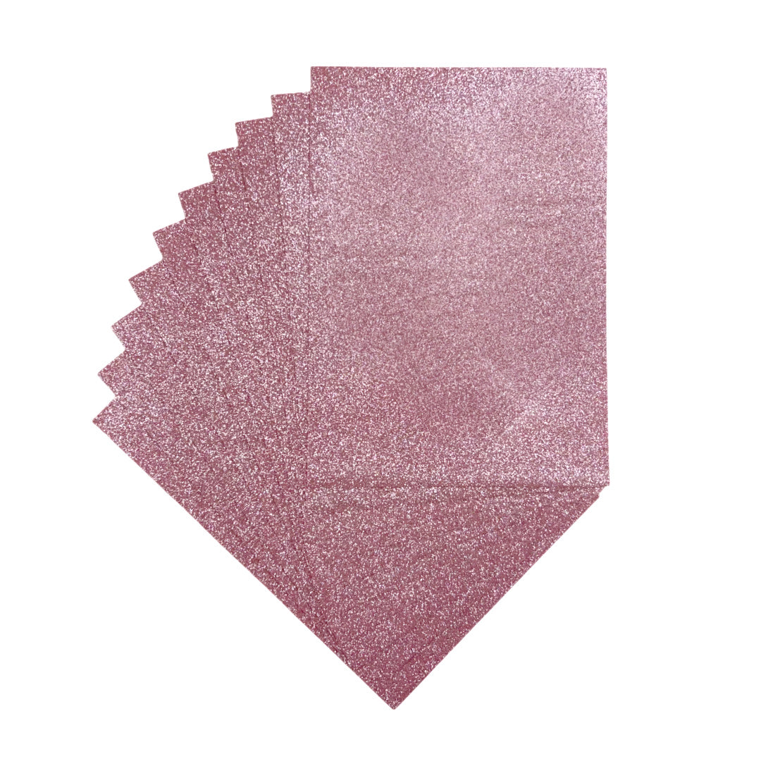 Pack of 50 A4 Pink Glitter EVA Foam Sheets