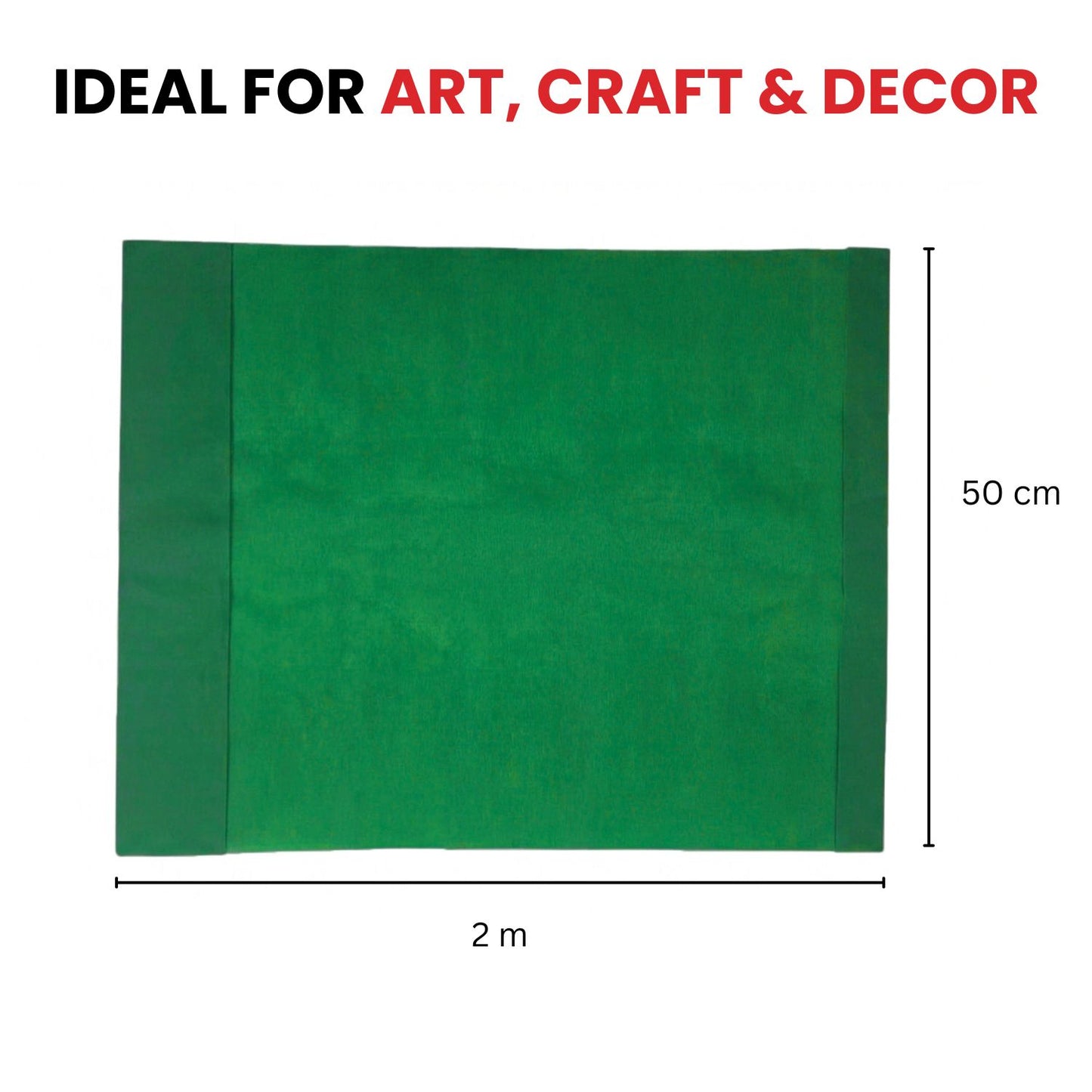 Dark Green Crepe Paper Sheet 50cm x 2m 17GSM 35% Stretch Craft Paper
