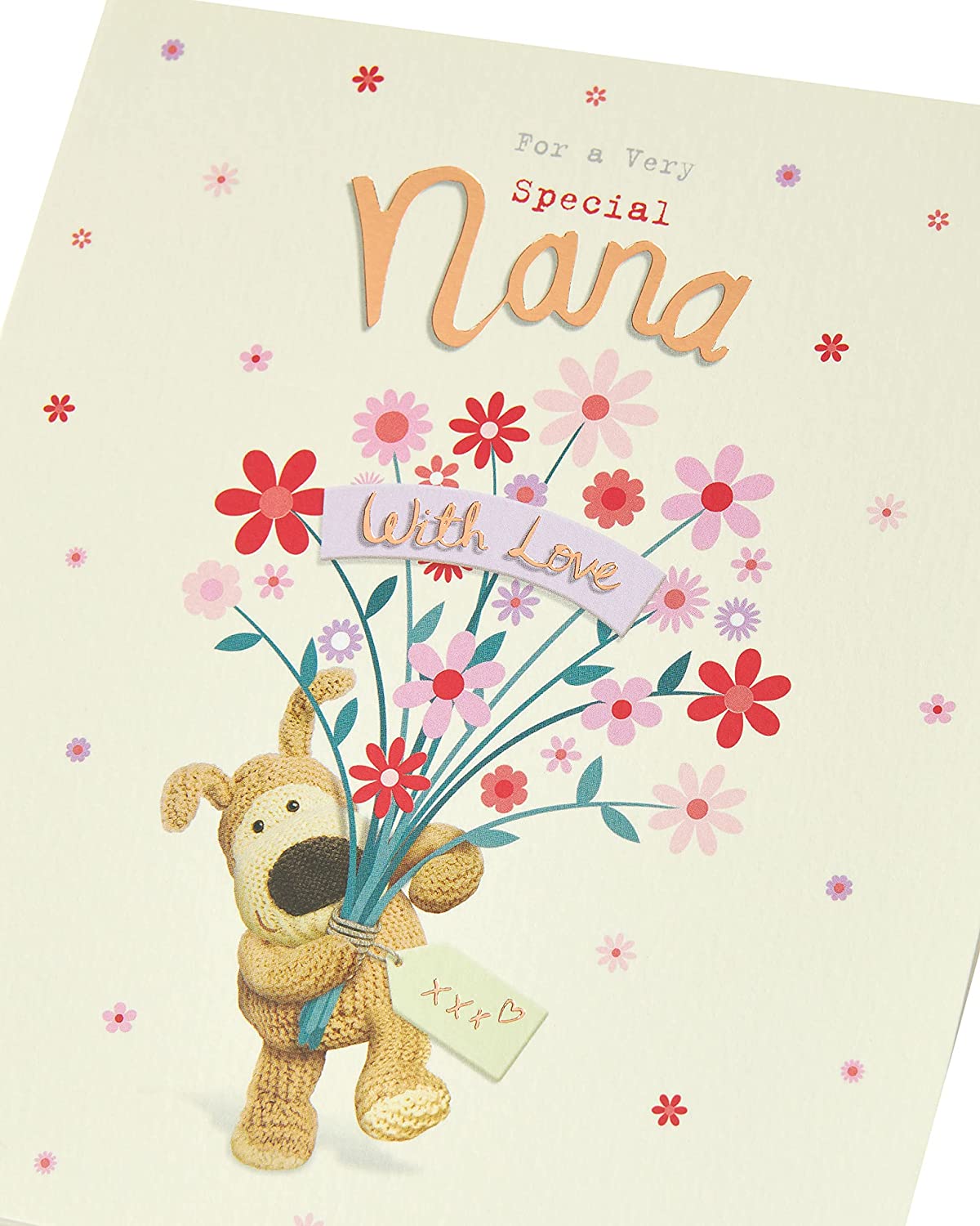 Boofle Holding A Bouquet Of Flowers Nana Birthday Card