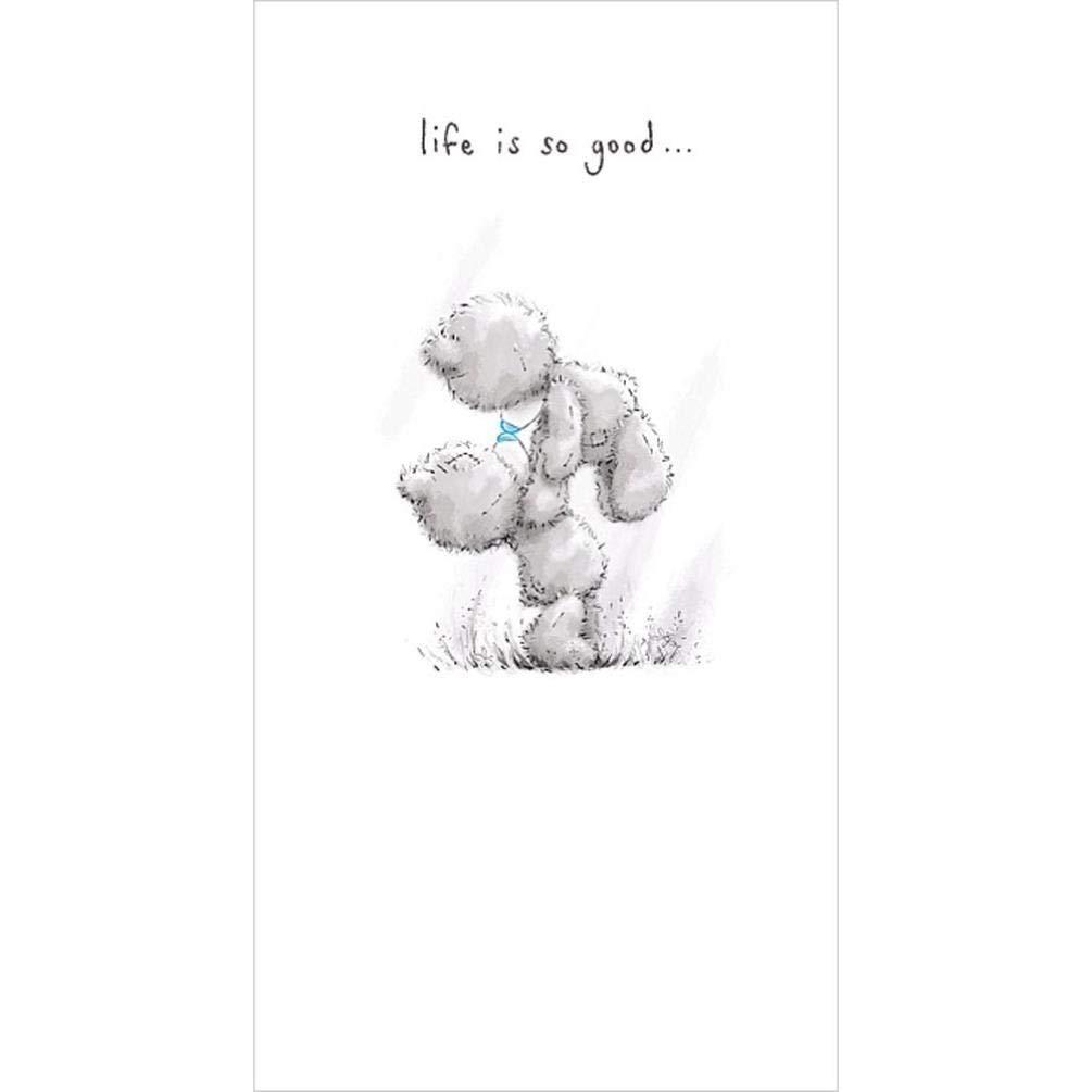 LIFE IS GOOD. Cute Me to You Bear Love Couple Whispers Greeting Card