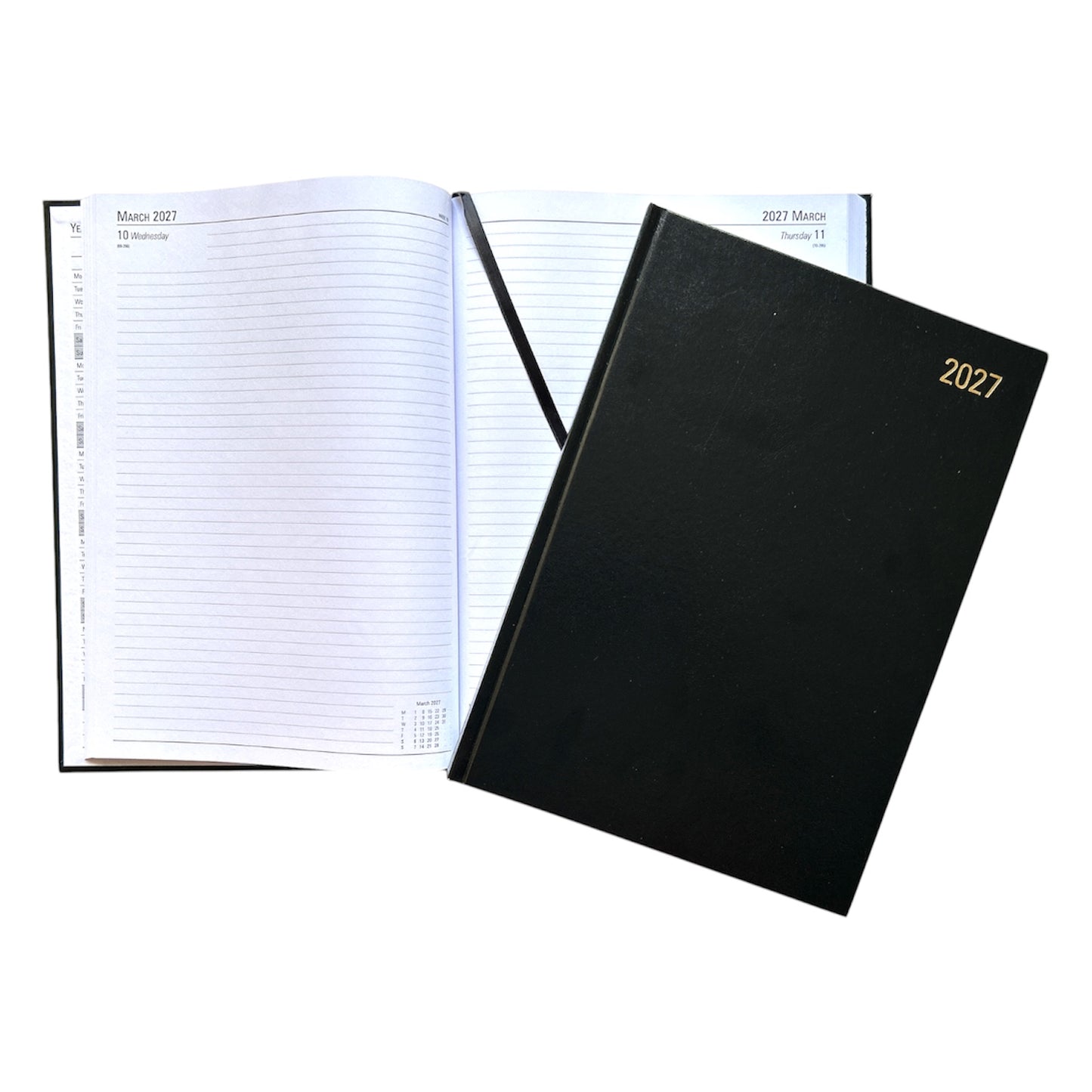 Janrax 2027 A4 Day Per Page Black Desk Diary
