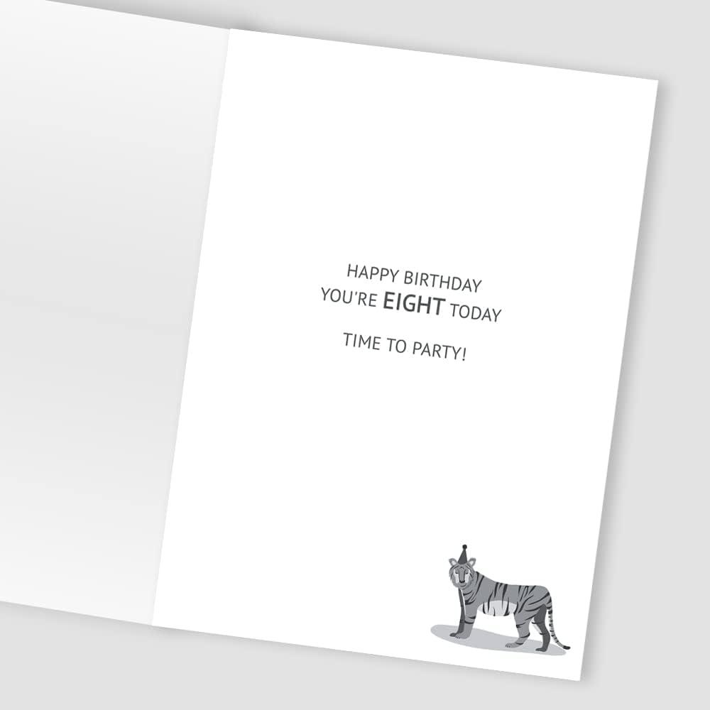 Cats Embellished Jungle Party Boys 8th Birthday Card