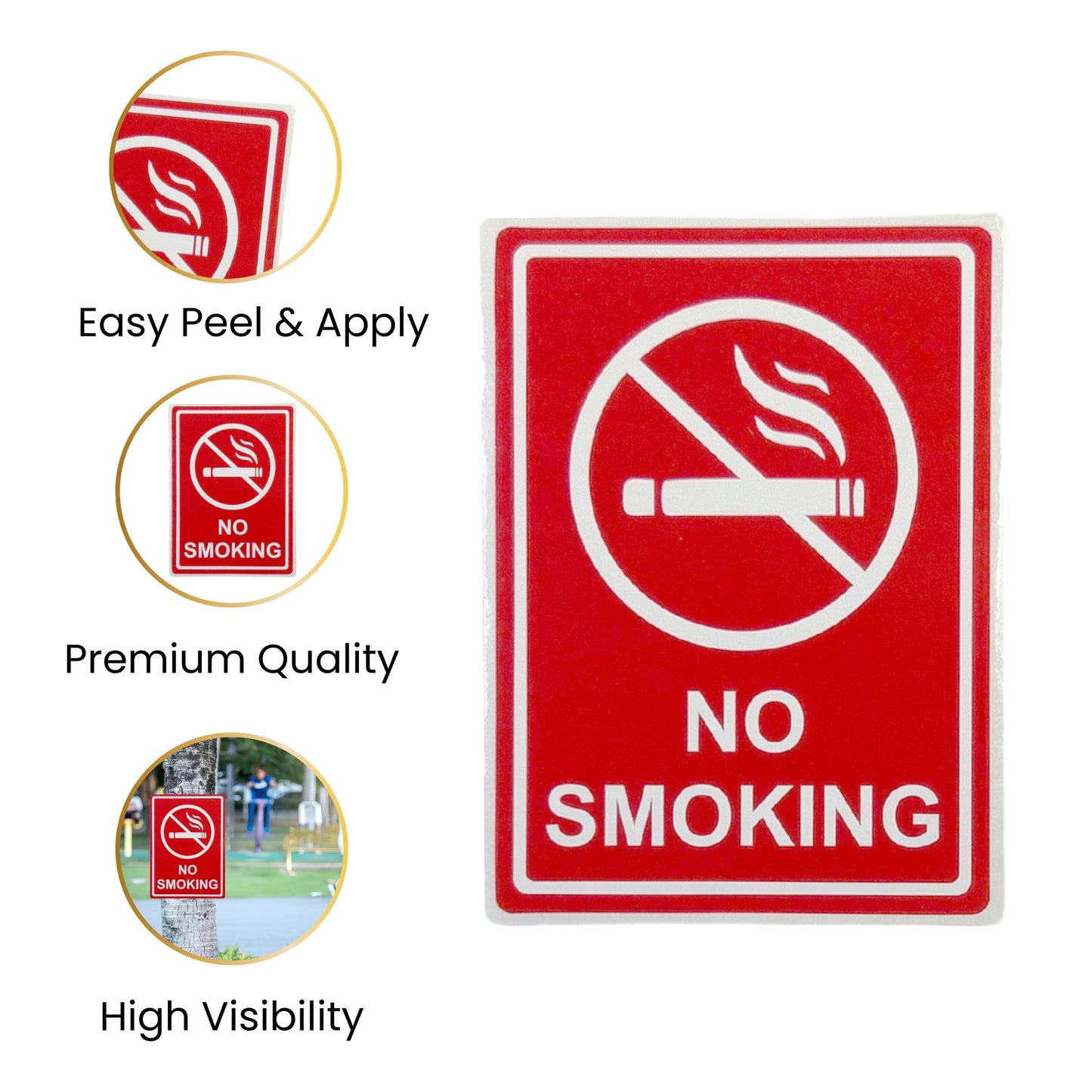 Pack of 3 No Smoking Self-Adhesive Labels 80x110mm