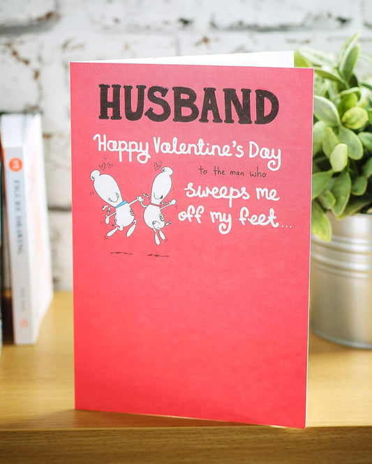 Two Lovely Puppies Design Husband Valentine's Day Card