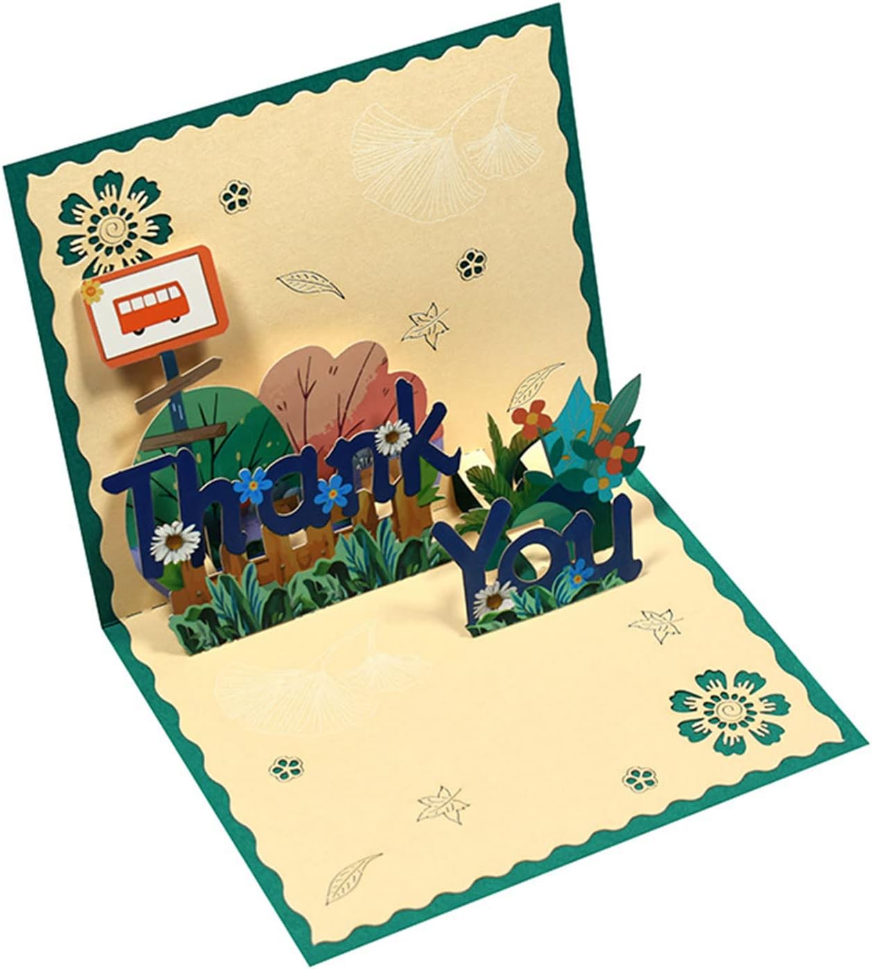 Garden Scene 3D Pop Up Thank You Card