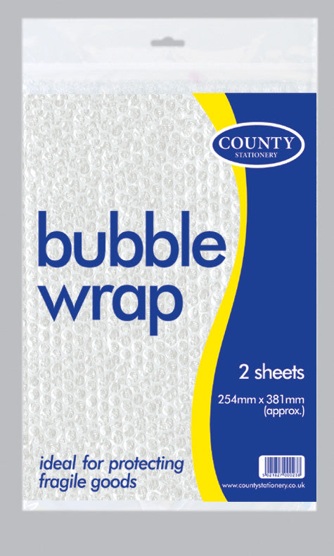 Pack of 2 Large Bubble Cushion Wrap Sheets [25cm x 38cm]