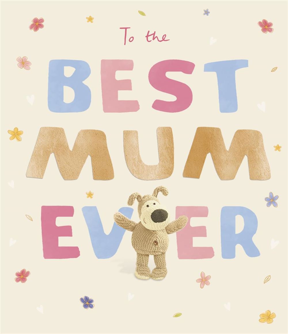 Boofle Standing Near Lettering Mother's Day Card