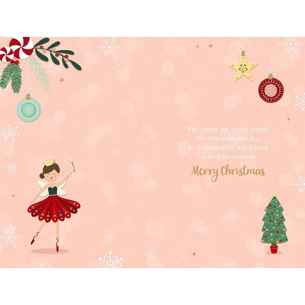 Festive Design Goddaughter Christmas Card