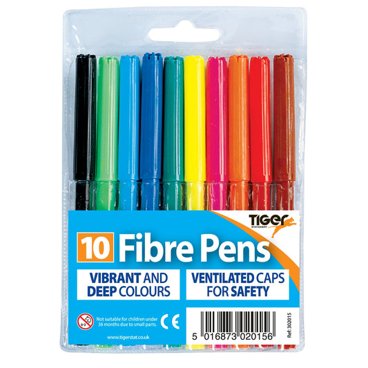 Pack of 10 Fibre Tip Pens
