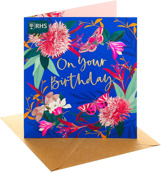 Insects and Florals Design RHS Birthday Card