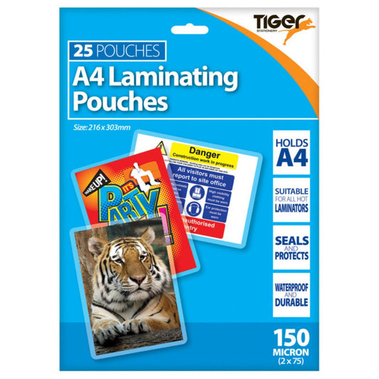 Pack of 25 A4 150micron Standard Laminating Pouches