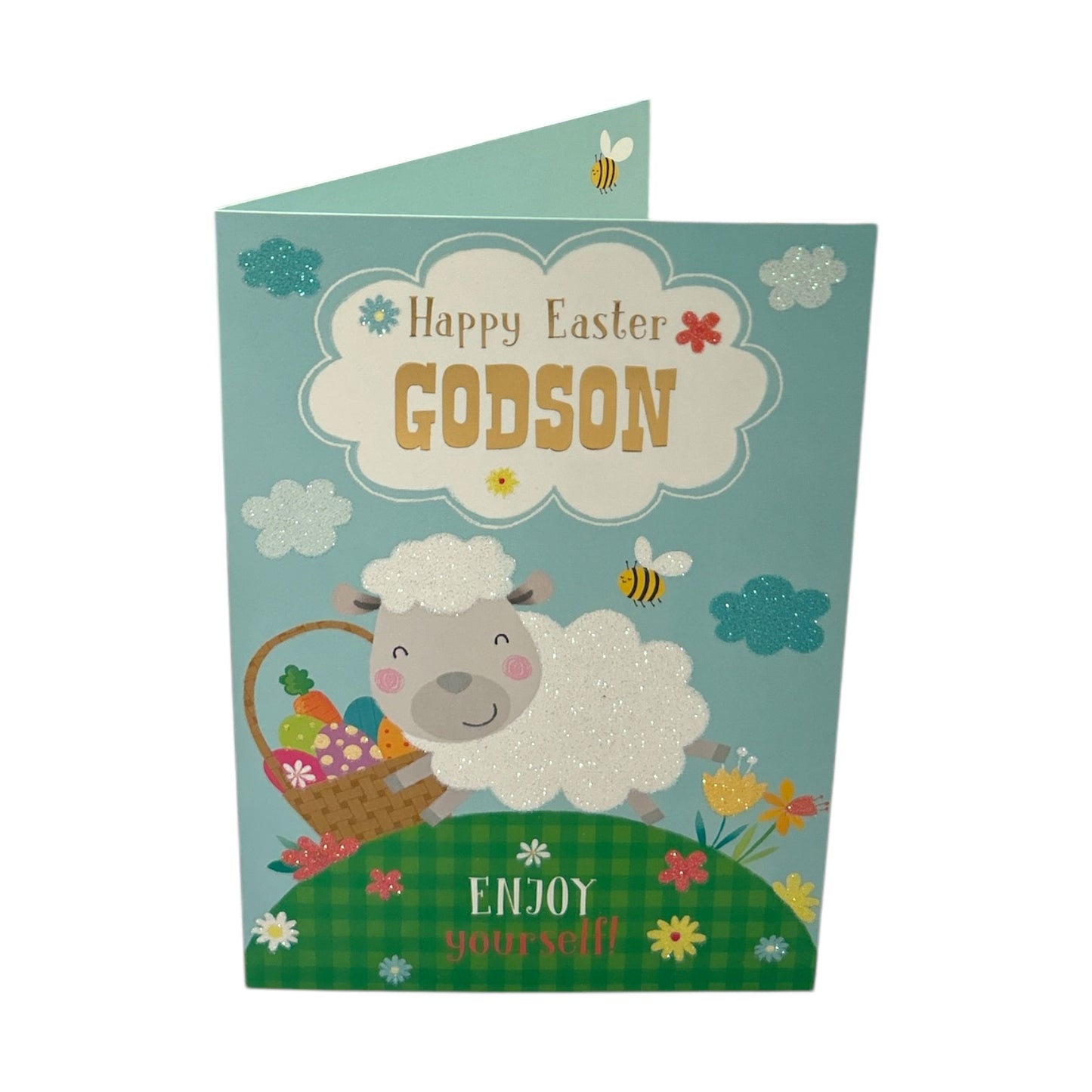 For Godson Cute Lamb with Eggs Design Easter Card