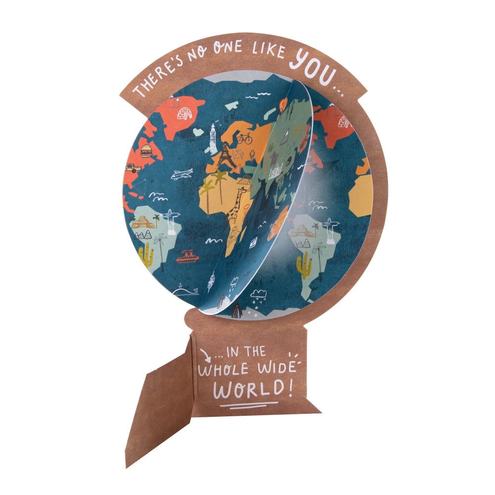 Die-cut Pop Up World Globe Design for Dad Father's Day Card