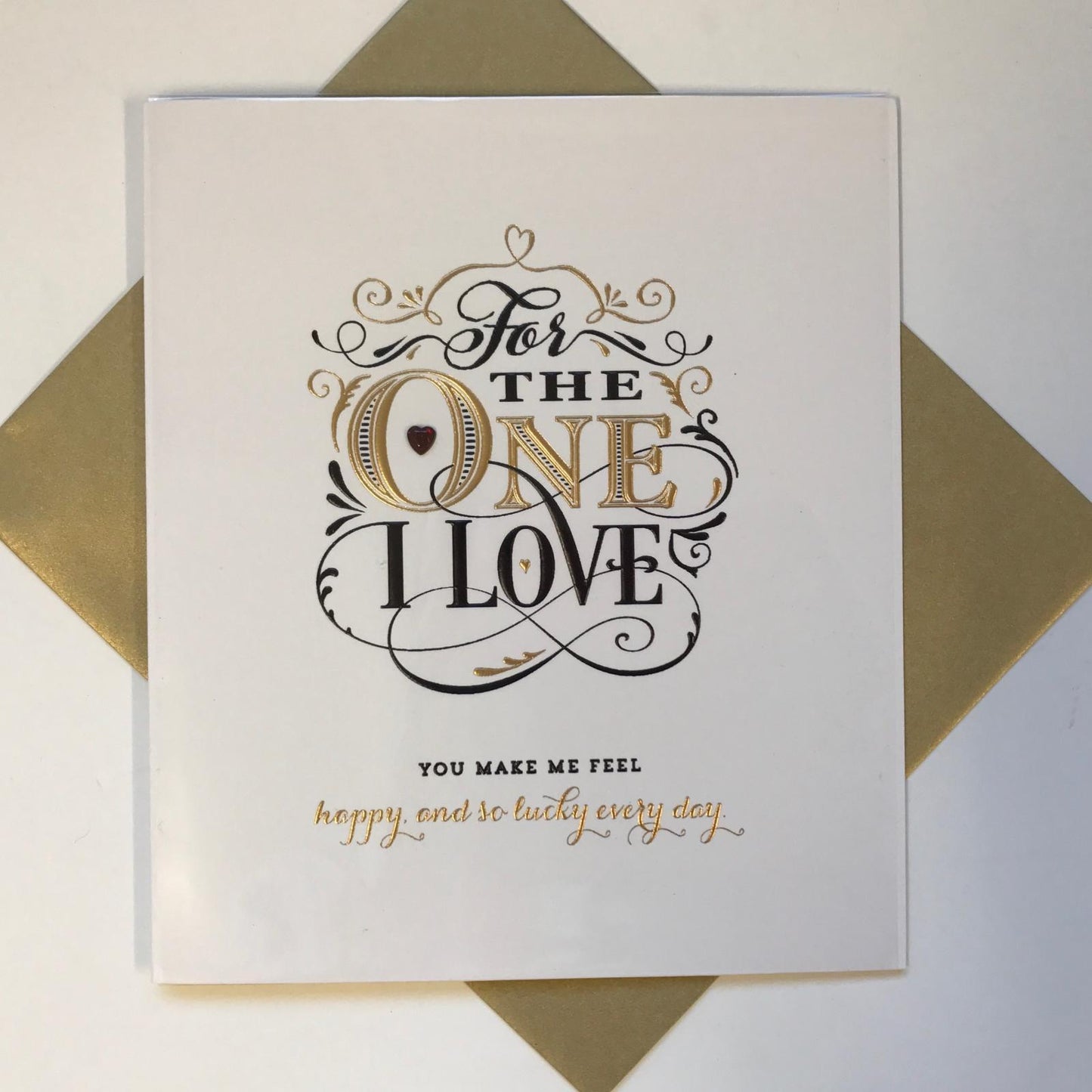 For The One I Love Classic Black And Gold Valentine's Day Card 