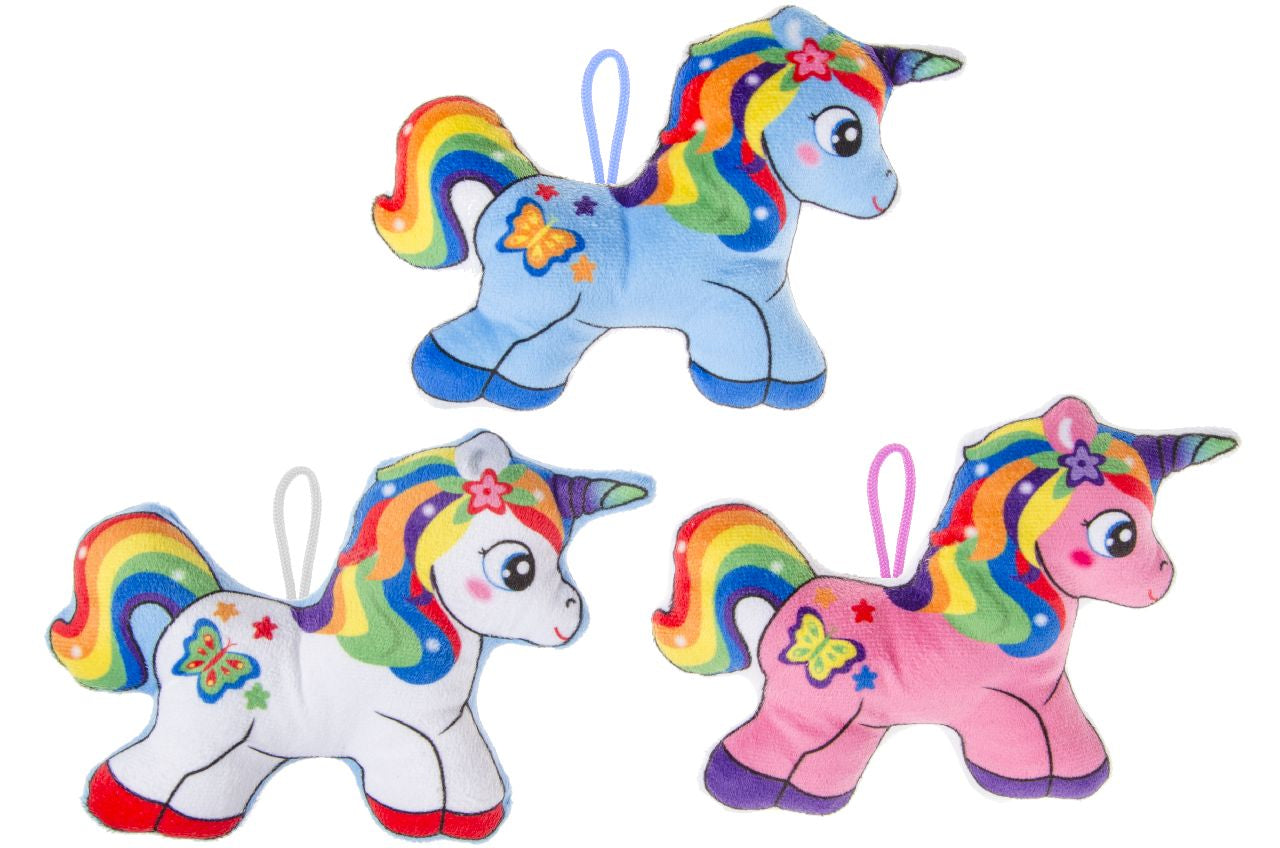 Pack of 6 Plush Rainbow Unicorns 20.5 x 15cm - Kids Rooms Gifting Party Decorations