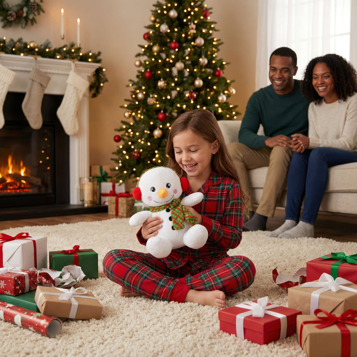 Christmas Snowman in Earmuffs Plushie (23cm)