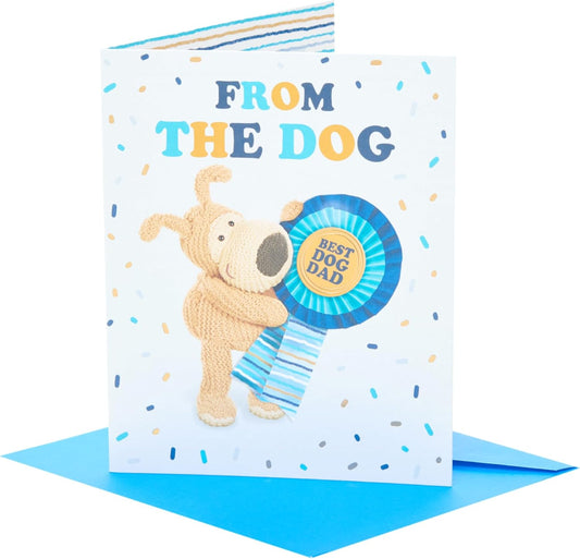 Boofle with Rosette from The Dog Father's Day Card