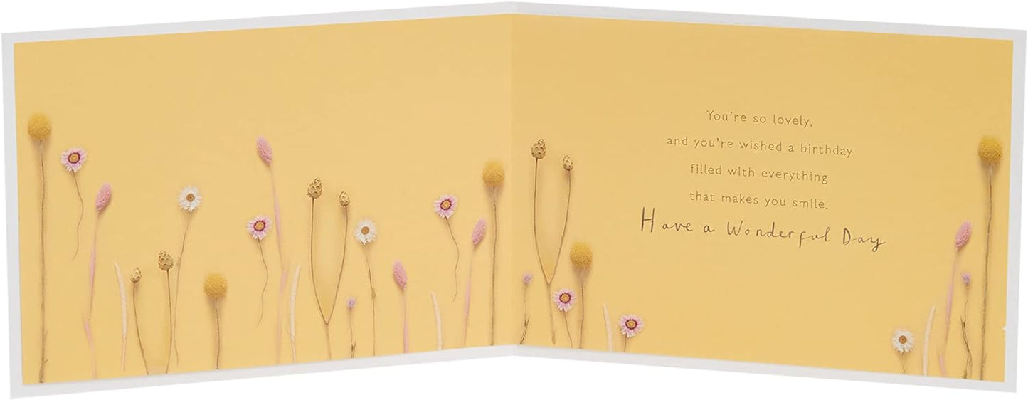 Warm Flower Design Birthday Card